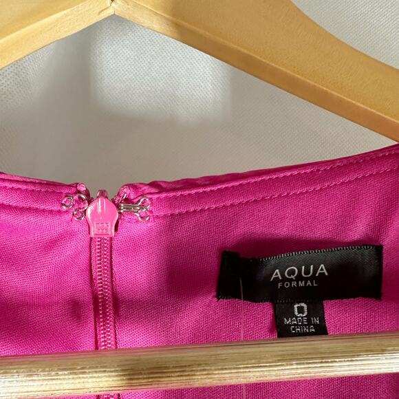 Aqua Pleated Cutout A-Line Maxi Dress In Pink Size 0 Formal Wedding Guest - Picture 4 of 10